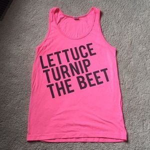 Graphic tank- NEON pink